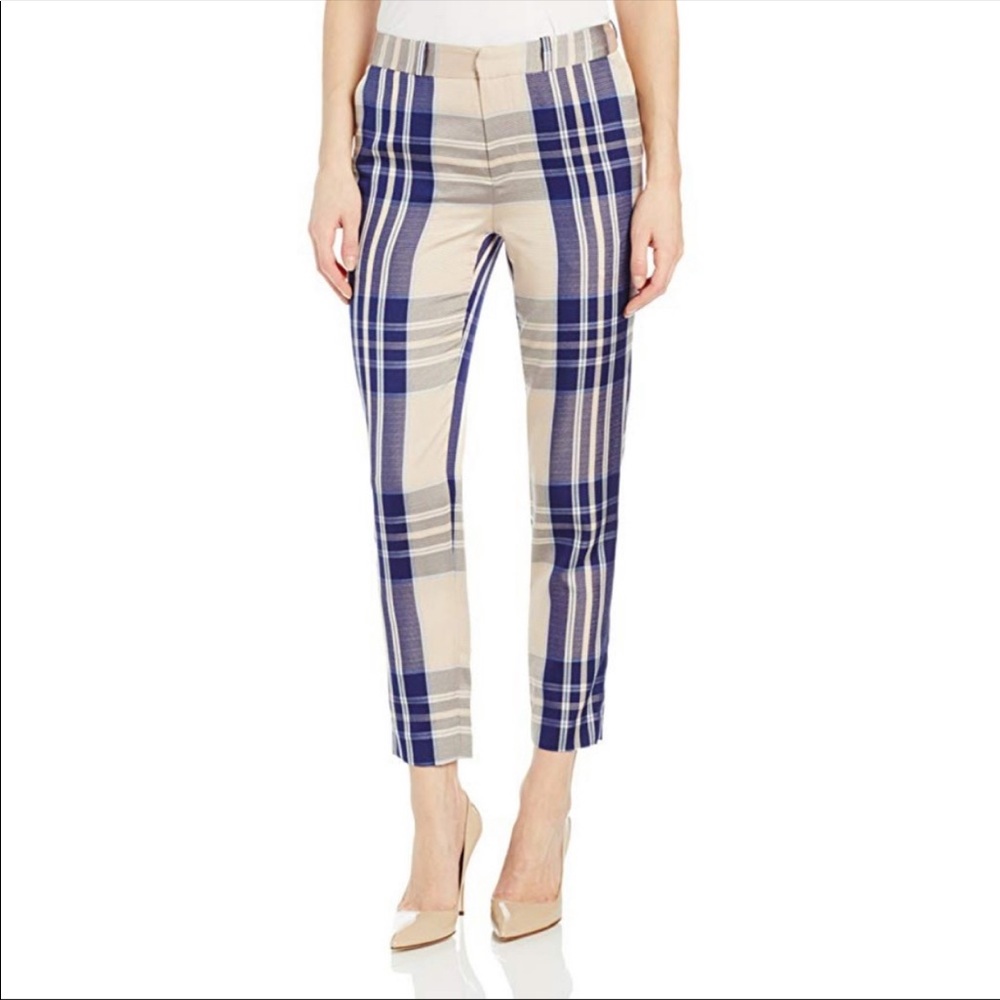 LAST CHANCE Steven Alan Blue Plaid Danny Trousers
